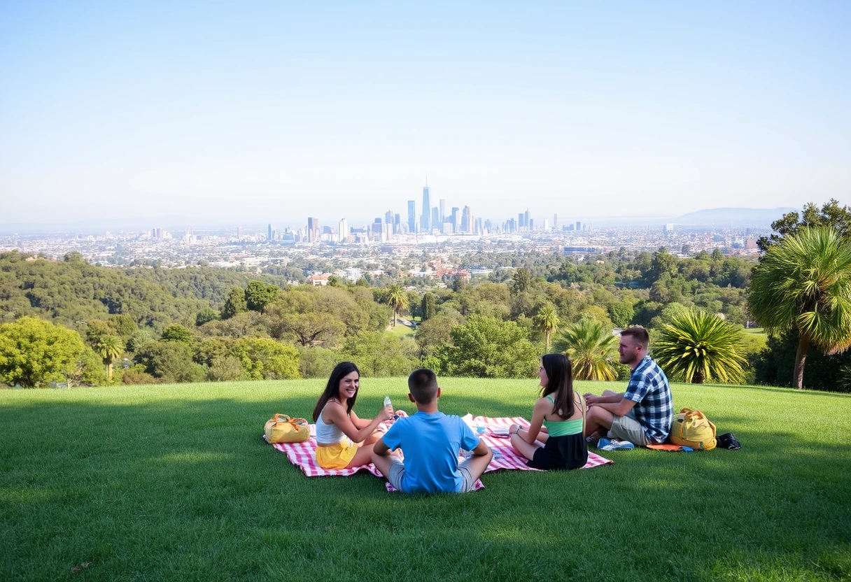 Family picnic in Griffith Park